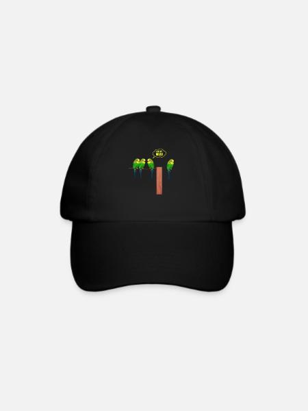 Der hat Wlan Wellensittich - Baseballkappe - Schwarz/Schwarz