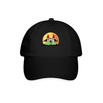 Mittelalter Schloss Burg Festung Natur Fantasy - Baseballkappe - Schwarz/Schwarz - Vorne