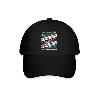 Stiefmama Bonus-Mama Geschenk - Baseballkappe - Schwarz/Schwarz - Vorne