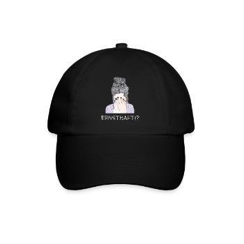 Katastrophe Frauen Vintage Retro Ernsthaft - Baseballkappe - Schwarz/Schwarz - Vorne