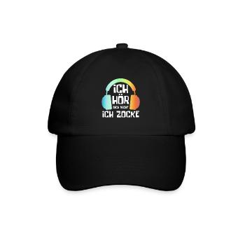 Gaming Zocken Zocker - Baseballkappe - Schwarz/Schwarz - Vorne