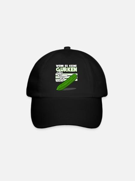 Gurke - lustiger Gurken Party Spruch - Baseballkappe - Schwarz/Schwarz