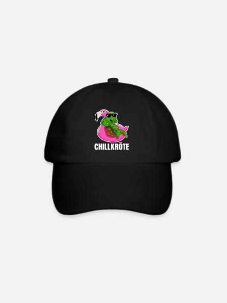 Chillkröte - Schildkröte auf Flamingo - Baseballkappe - Schwarz/Schwarz