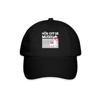 DDR Lama Alpaka Sprüche Geschenk - Baseballkappe - Schwarz/Schwarz - Vorne