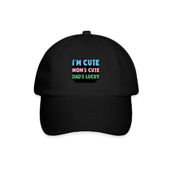 IM CUTE MOMS CUTE DADS LUCKY MAMA PAPA BABY - Baseballkappe - Schwarz/Schwarz - Vorne