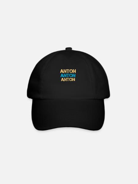 Anton, Anton Name, Anton Geschenk - Baseballkappe - Schwarz/Schwarz