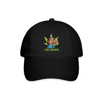 Cannabis Hanf Kiffer Geschenk - Baseballkappe - Schwarz/Schwarz - Vorne
