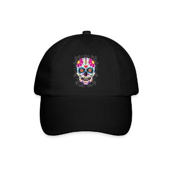 Sugar Skull dia de los muertos - Baseballkappe - Schwarz/Schwarz - Vorne