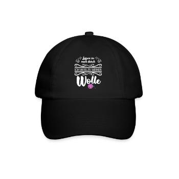 Stricken Wolle Strickerin Spruch lustig - Baseballkappe - Schwarz/Schwarz - Vorne