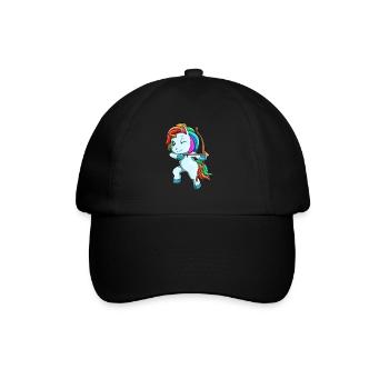 Niedliches Einhorn Pfeil Bogen - Baseballkappe - Schwarz/Schwarz - Vorne