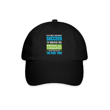 Physiotherapeut Arbeit Patient - Baseballkappe - Schwarz/Schwarz - Vorne
