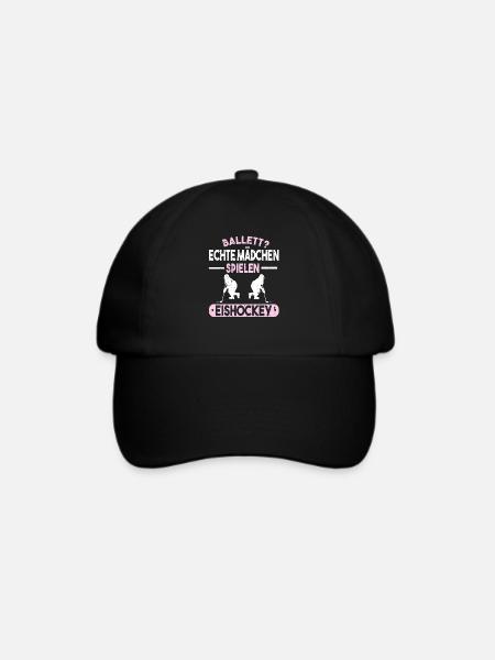 Eishockey Eishockey Sprüche Geschenk - Baseballkappe - Schwarz/Schwarz