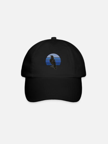 Crow Blue Retro - Baseballkappe - Schwarz/Schwarz