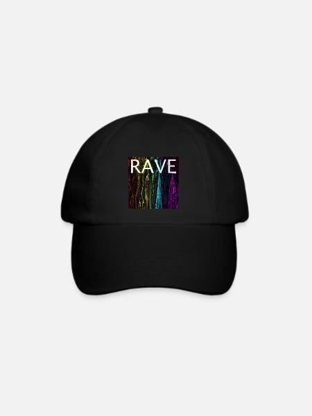 Rave Festival Club EDM House Techno Hardstyle Psy - Baseballkappe - Schwarz/Schwarz