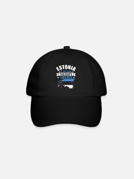 Estland - Baseballkappe - Schwarz/Schwarz