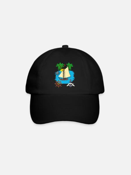 Segelboot Seefahrt Karibik Südsee Seemann segeln - Baseballkappe - Schwarz/Schwarz
