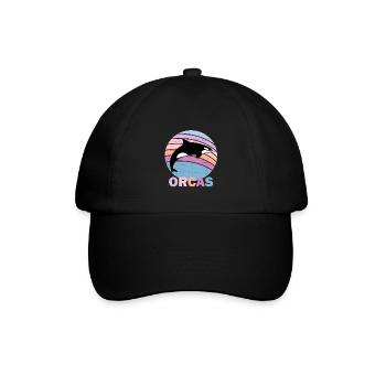 Orcas Vintage retromammaldolphinsblack und whiteca - Baseballkappe - Schwarz/Schwarz - Vorne