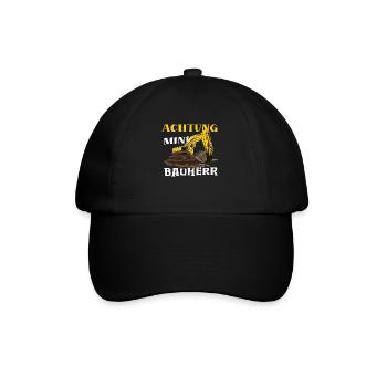 Bagger Haus Bau für Bauherr - Baseballkappe - Schwarz/Schwarz - Vorne
