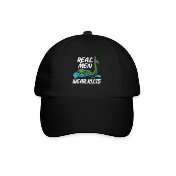 Lochness Schottland Wappen Symbol Geschenk Spruch - Baseballkappe - Schwarz/Schwarz - Vorne