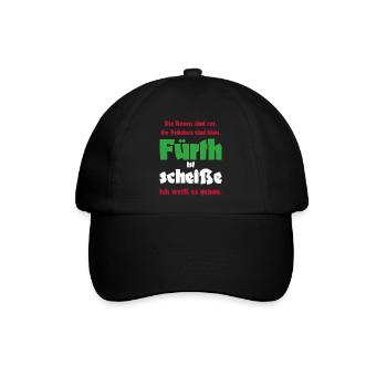 Antifü anti Fürth gegen Fürth Fussball Fan Spass - Baseballkappe - Schwarz/Schwarz - Vorne