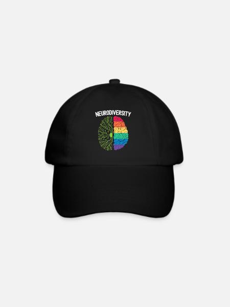 Neurodiversität Regenbogen Autismus Bewusstsein ASD ADHS - Baseballkappe - Schwarz/Schwarz