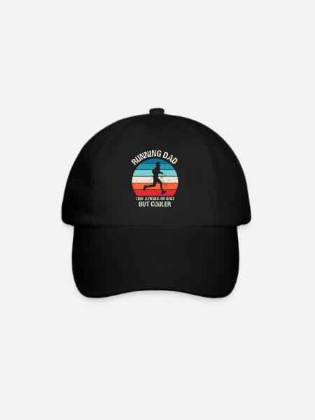 Running Dad Funny Marathon Runner Vintage - Baseballkappe - Schwarz/Schwarz
