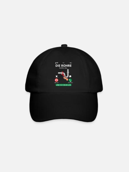 Die Rohre Rufen - Klempner Installateur - Baseballkappe - Schwarz/Schwarz