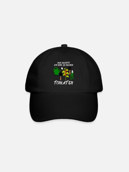Tomaten und Tomate Spruch - Baseballkappe - Schwarz/Schwarz