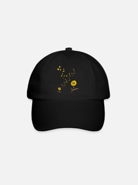 Sonnenschein Blumenblüte Sonnenblume - Baseballkappe - Schwarz/Schwarz