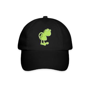 Frosch Kröte Faul Cartoon Amphibie Morgenmuffel - Baseballkappe - Schwarz/Schwarz - Vorne
