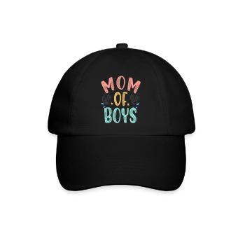 Mom of boys - Baseballkappe - Schwarz/Schwarz - Vorne