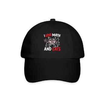 Ich Liebe Mathe Und Katzen Mathematik Lehrer - Baseballkappe - Schwarz/Schwarz - Vorne