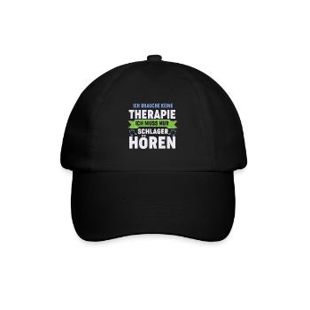 Ich muss Schlager hören - Baseballkappe - Schwarz/Schwarz - Vorne
