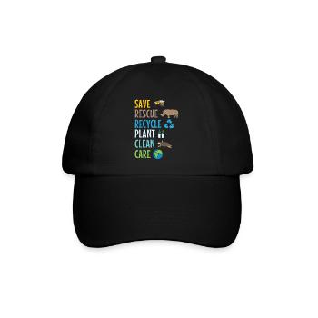 Umweltschützer Grüne Umweltschutz Spruch Öko - Baseballkappe - Schwarz/Schwarz - Vorne