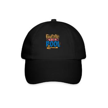 Bin am Pool - Baseballkappe - Schwarz/Schwarz - Vorne