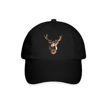 Grosser stolzer Hirsch - Baseballkappe - Schwarz/Schwarz - Vorne