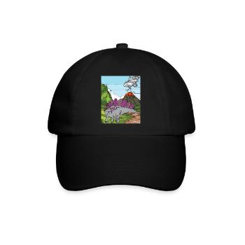 Uhrzeit Dino Vulkanausbruch Natur - Baseballkappe - Schwarz/Schwarz - Vorne