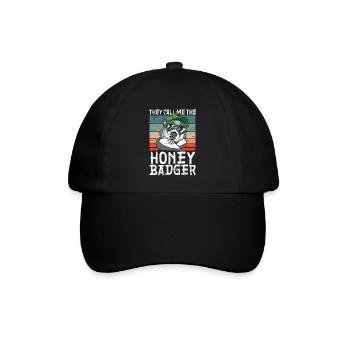 Sie nennen mich den Honig Dachs furchtloses Tier - Baseballkappe - Schwarz/Schwarz - Vorne