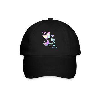 Schmetterlinge Schmetterling bunt Farben Natur - Baseballkappe - Schwarz/Schwarz - Vorne
