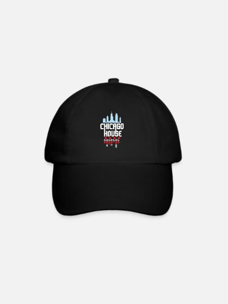 Chicago House Music Vintage DJ - Baseballkappe - Schwarz/Schwarz