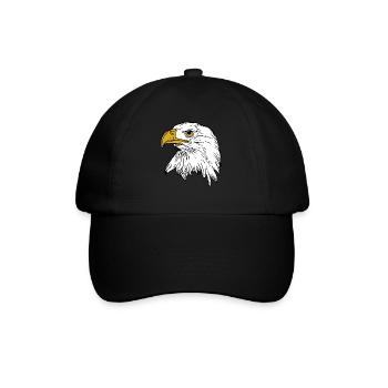 Adler Aufdruck Vogel Tiermotiv Tiergesicht - Baseballkappe - Schwarz/Schwarz - Vorne