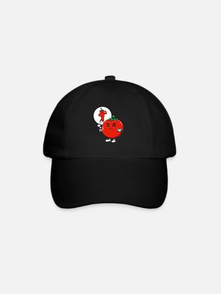 Lustige Fitness Tomate Chili Abnehmen - Baseballkappe - Schwarz/Schwarz