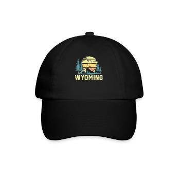 Wyoming Vintage Naturliebhaber Wyomingite Berge - Baseballkappe - Schwarz/Schwarz - Vorne