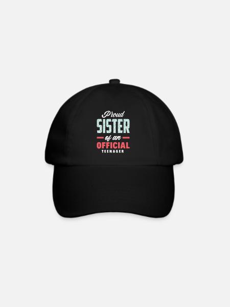 13. Geburtstag Stolzer Schwester Teenager - Baseballkappe - Schwarz/Schwarz