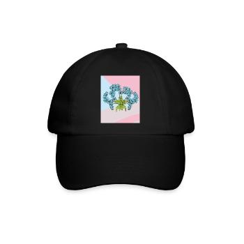 Vintage Blumen Orchideen Bunt - Baseballkappe - Schwarz/Schwarz - Vorne
