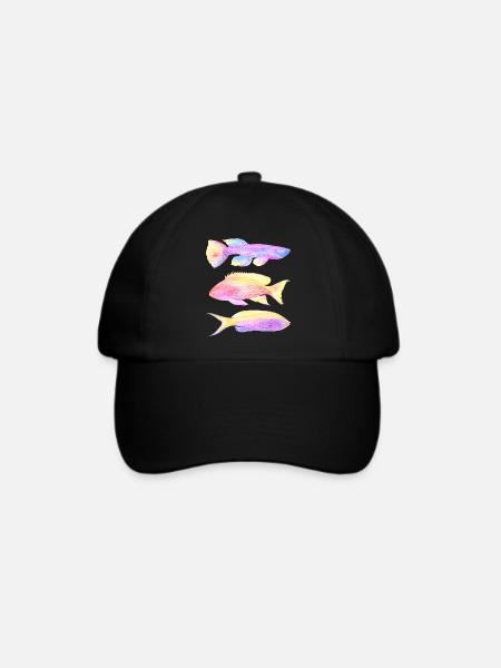 exotische Fische - Baseballkappe - Schwarz/Schwarz