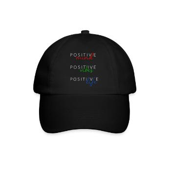 Positive Mind Positive Vibes Positive Life - Baseballkappe - Schwarz/Schwarz - Vorne