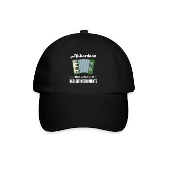 Akkordeon Geschenk Steirische Ziehharmonika - Baseballkappe - Schwarz/Schwarz - Vorne