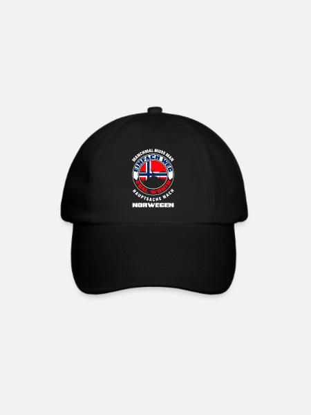 Norwegen Liebhaber Spruch Geschenk - Baseballkappe - Schwarz/Schwarz