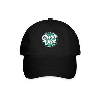 Single Dad Alleinerziehender Vater Vatertag Papa - Baseballkappe - Schwarz/Schwarz - Vorne